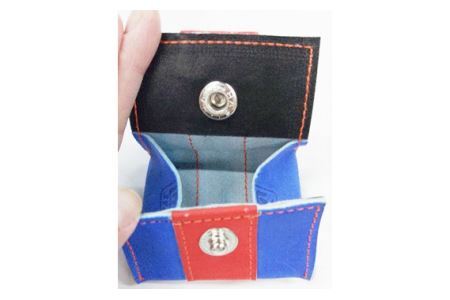 No.158 野球グローブの革製 手作り コインケースBLRO