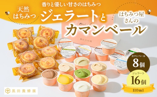 天然はちみつ ジェラート と はちみつ屋さん の カマンベール（ジェラート等24個） スイーツ お菓子 アイス シャーベット お菓子 ケーキ タルト ※北海道・沖縄・離島への配送不可