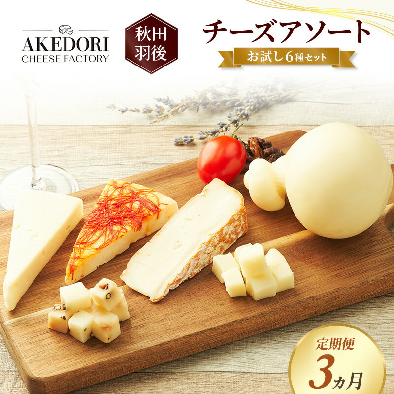 【ふるさと納税】【定期便3ヵ月】秋田 羽後 チーズアソート/お試し6種セット［明通りチーズ工房］カチョカバロ・スカモルツァ2種・カマンベールウォッシュ・アヴァ（オリジナル）2種【チーズ アソート 詰合せ セット イタリアン 乳製品 ワイン 麦酒 ビール 酒】