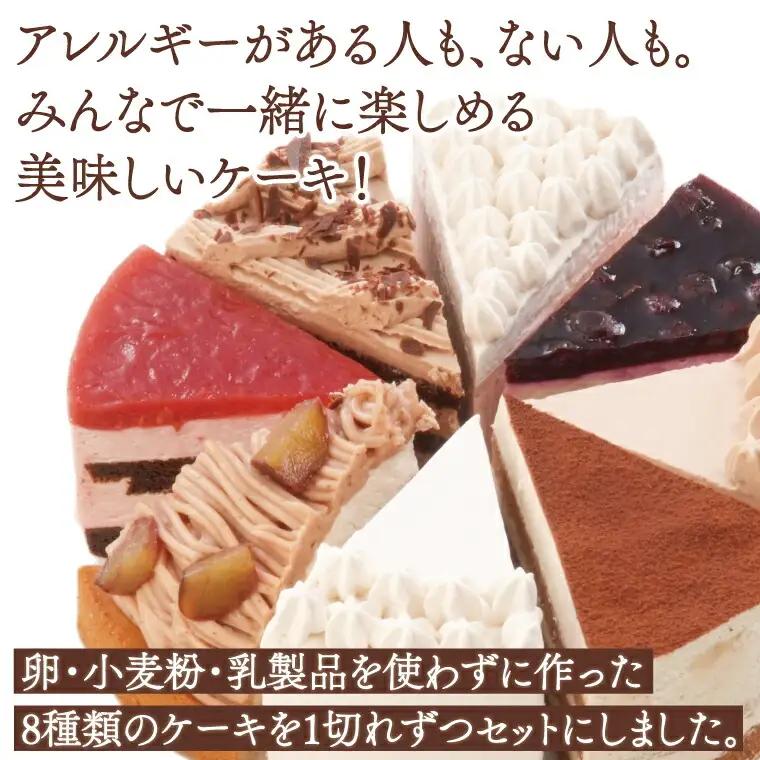 卵・小麦粉・乳製品不使用の彩りケーキ5号(15cm) 〈 ケーキ 食べ比べ 8種類 アレルギー対応 冷凍 ケーキ お菓子 米粉 豆乳 スイーツ 洋菓子 誕生日 お祝い ギフト プレゼント お土産 デザ