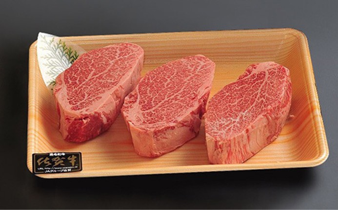 【12回定期便】佐賀牛ヒレステーキ 540g(約180g×3枚) 999-J2050