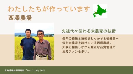 〈令和5年産〉らんこし米（ゆめぴりか）　5ｋｇ（西澤農場）