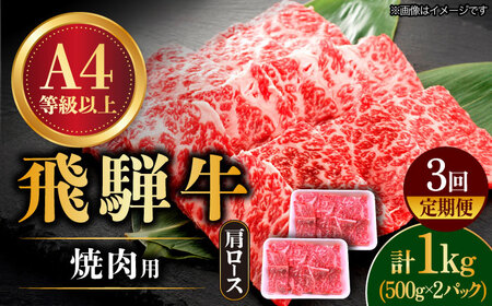 【3回定期便】 飛騨牛 ロース・肩ロース 1kg  [TAZ035] ロース 焼肉用 ロース 焼肉用 ロース 焼肉用 ロース 焼肉用 