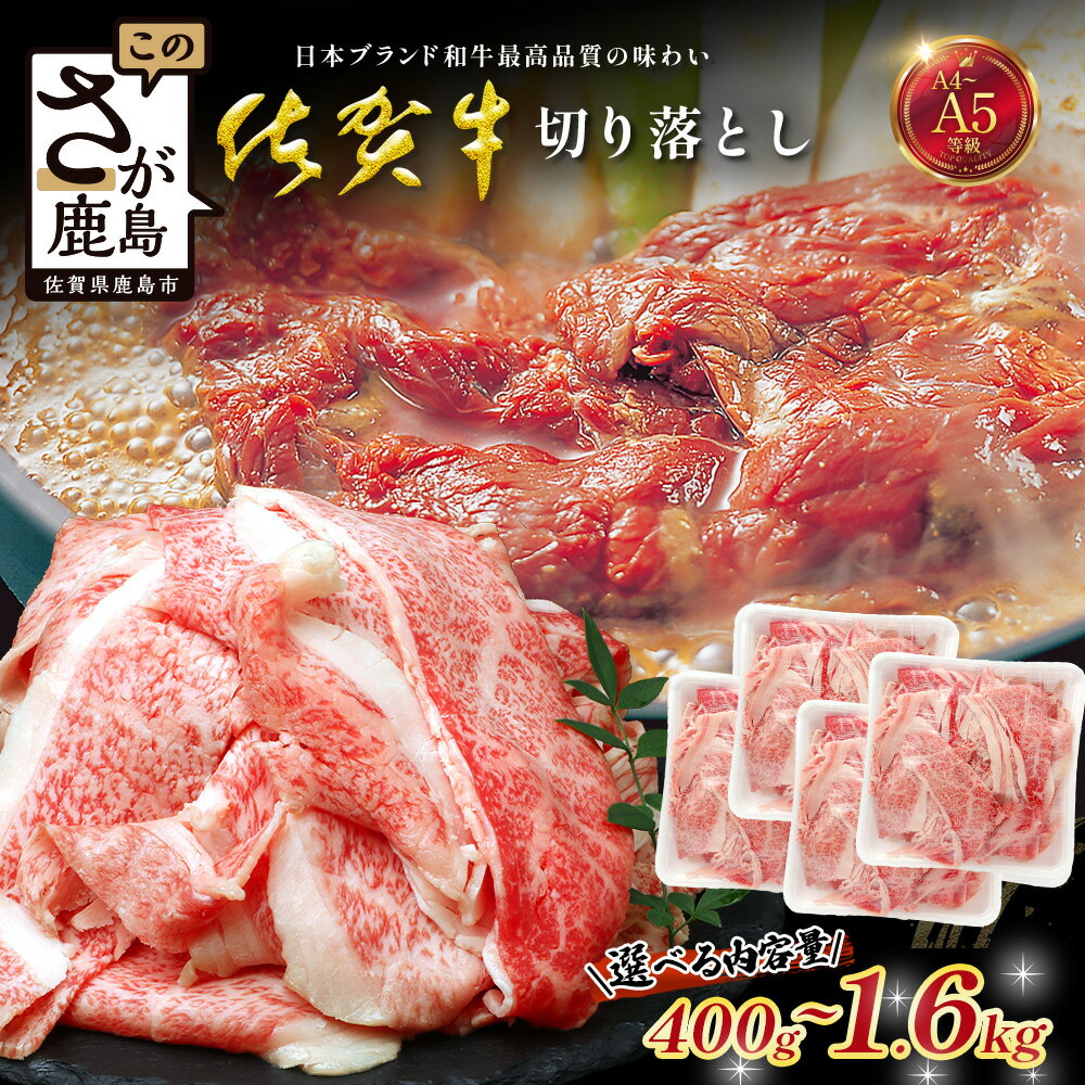 【ふるさと納税】【訳あり】佐賀牛 切り落とし 400g ～ 1600g 牛肉 ブランド牛 切り落とし肉 訳アリ【選べる内容量】｜佐賀牛 和牛 国産牛 高級 ごちそう ギフト グルメ 贅沢 ふるさと納税 ブランド牛 佐賀県 鹿島市 お取り寄せ 牛肉好き必見 鹿島 牛肉 B-902