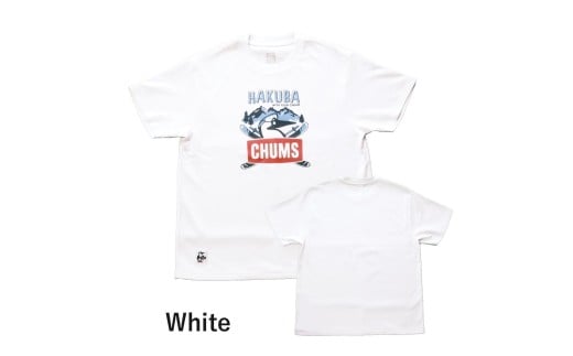 CHUMS×HAKUBA BOOBYFACE フロントプリント Tシャツ メンズ　XL /ホワイト【P0550526_M_XL_WH】