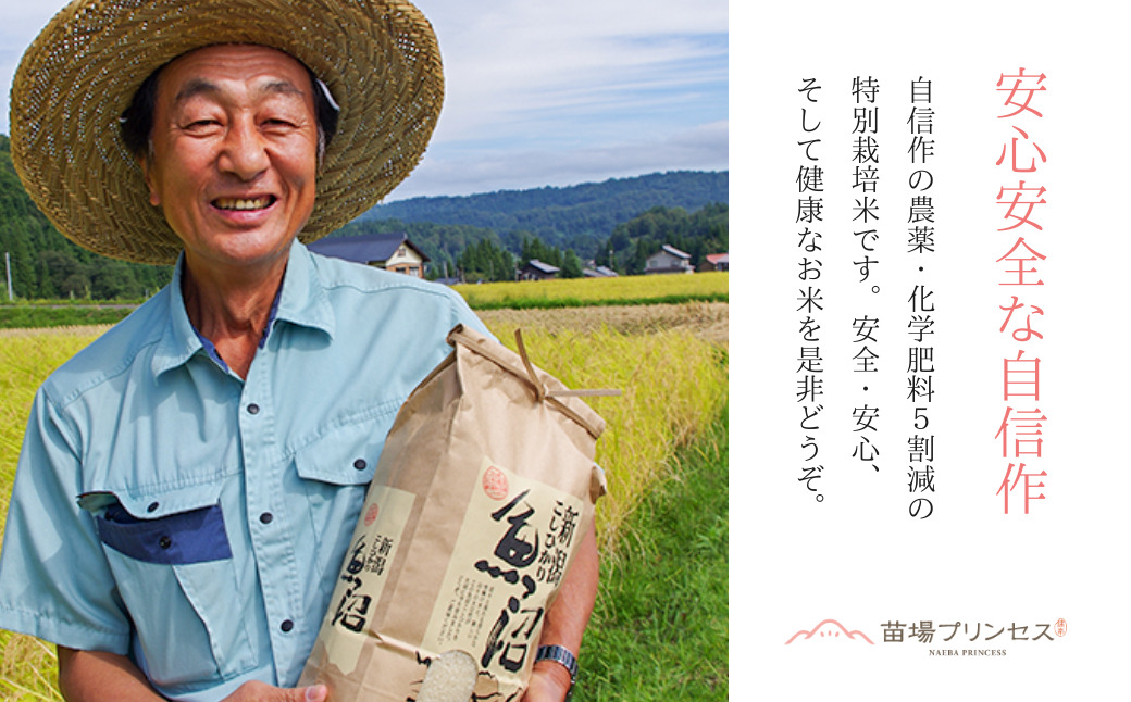 【令和8年産先行予約】【3ヶ月定期便】【農薬化学肥料5割減】魚沼産にじのきらめき苗場プリンセス特別栽培米 精米27kg(9kg×3)計81kg | 苗場プリンセス米 おすすめ 人気ギフト 新潟県 津南
