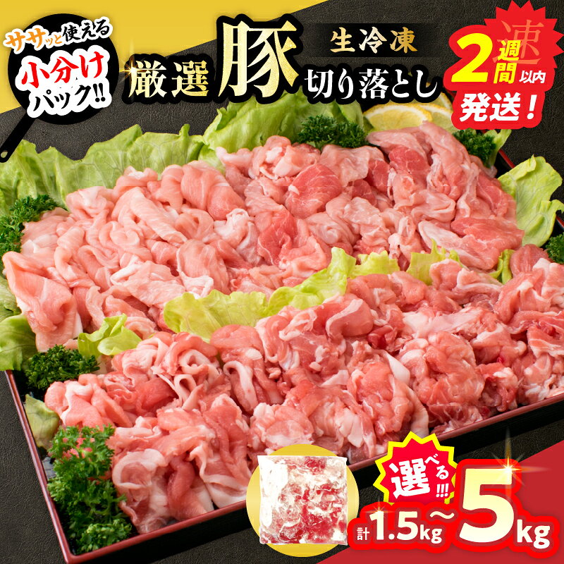 厳選豚切り落とし 日南市産豚肉 計3kg