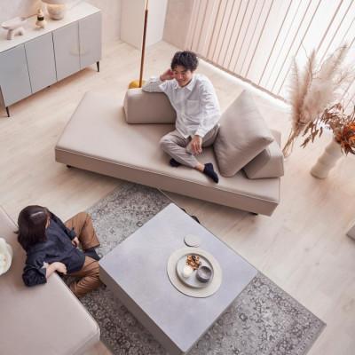 ふるさと納税 大川市 ミゲル ソファ 180cm 3人掛け スモークアイボリー【モーブル】【大川家具】