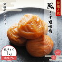 【ふるさと納税】一梅千日うす塩味梅（塩分6％）「風」A級品4Lサイズ 1kg / 和歌山 和歌山県産 田辺市 紀州南高梅 南高梅 梅干し 梅干 梅 うめ 肉厚 お米 おにぎり 焼酎 梅酒 健康 うす塩味 塩分6％ ご飯のお供