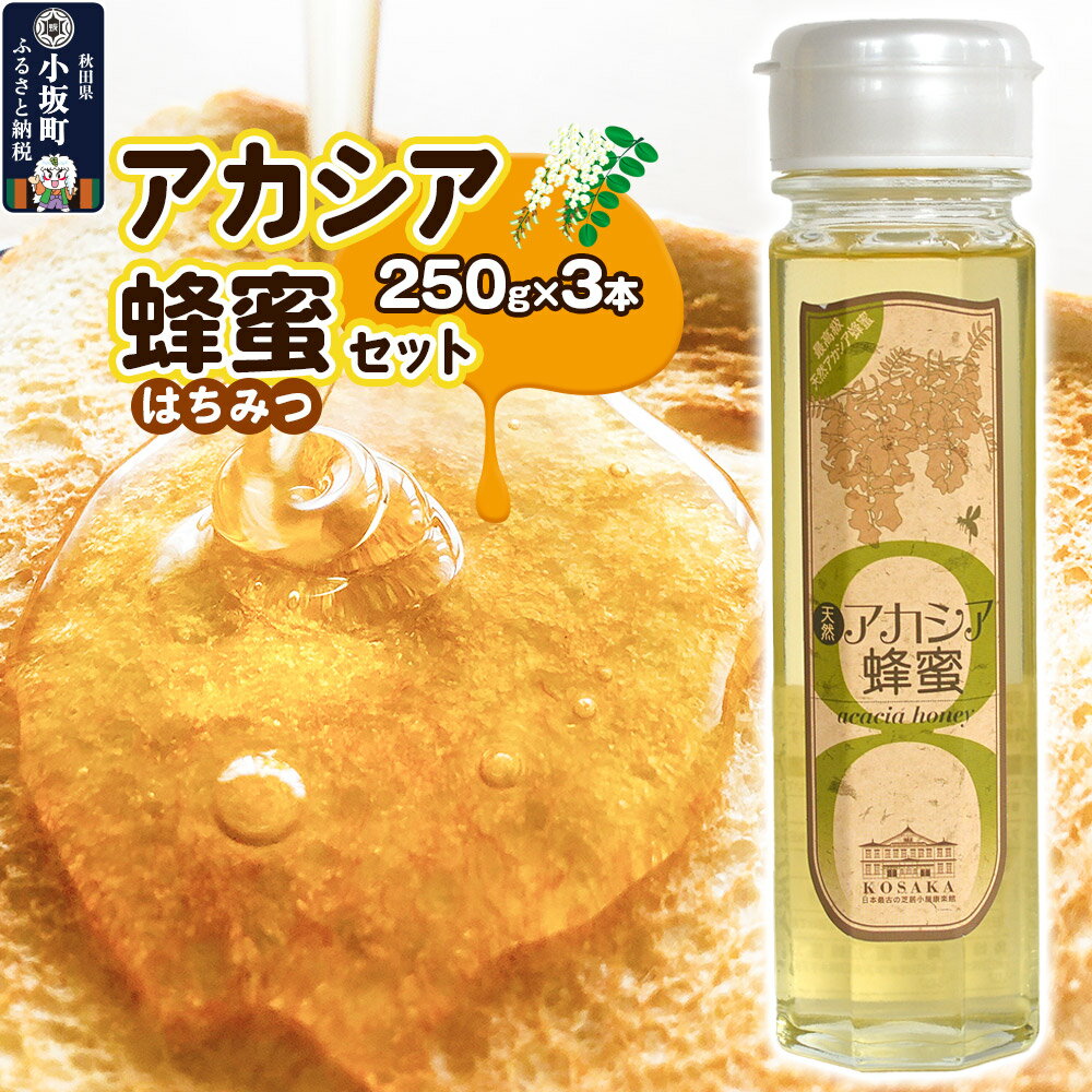 【ふるさと納税】はちみつ アカシア蜂蜜セット（250g×3本）国産 秋田県小坂町