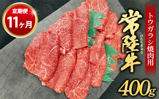 
【定期便 11ヶ月】【希少部位】常陸牛トウガラシ焼肉用400g
