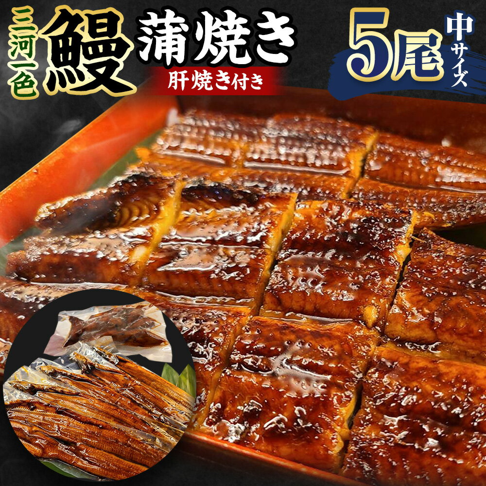 【ふるさと納税】三河一色産 うなぎ蒲焼き 中5尾 うなぎ かば焼き 肝焼き タレ付き セット お魚 湯煎 レンジ 惣菜 簡単調理 冷凍 幸田町 送料無料