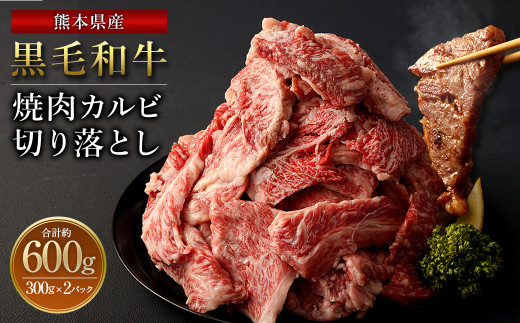 
熊本県産黒毛和牛 焼肉 カルビ 切り落とし600g(300g×2パック)
