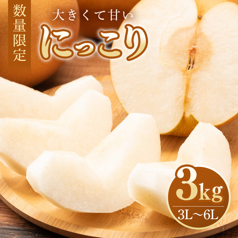 【数量限定・先行予約】 にっこり 3kg 3L～6L 5～8玉 【9月20日以降発送予定】 70-N