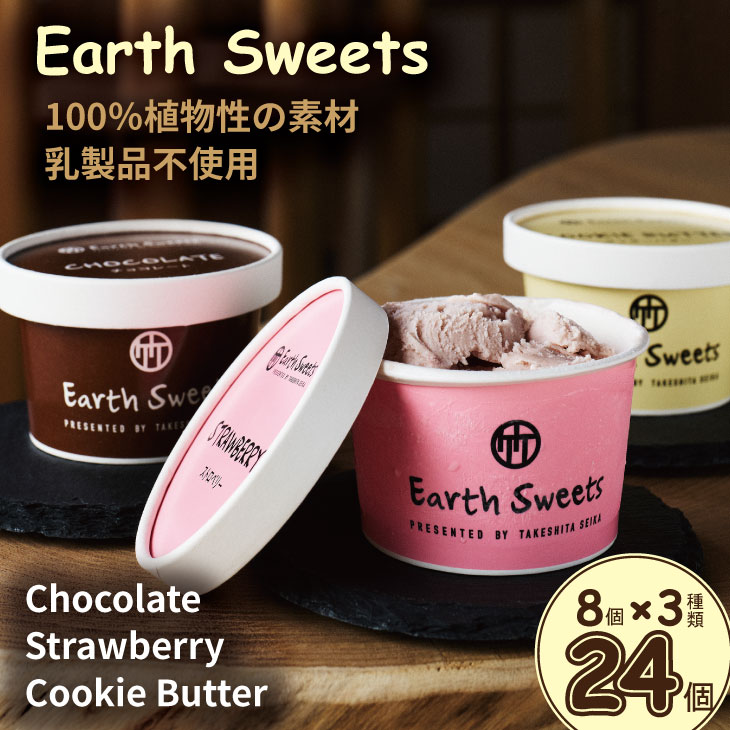【ふるさと納税】 Earth Sweets カップ アイス 3種24個セット 竹下製菓 アイスクリーム スイーツ お菓子 バニラ チョコ 佐賀 九州 限定 詰め合わせ 小分け アソート ギフト 地方 ご当地 お取り寄せ 個包装 ランキング 送料無料【B190-024】