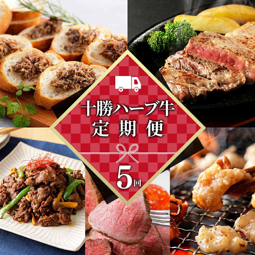 【ふるさと納税】十勝ハーブ牛 定期便 5回 5ヵ月定期便 ステーキ コンビーフ 焼肉 ローストビーフ ホルモン 国産 北海道 牛 肉 牛肉 国産牛 赤身 冷凍 レビューキャンペーン対象品