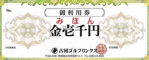 古河ゴルフリンクス 施設利用券 10,000円分（1,000円×10枚）_DP10