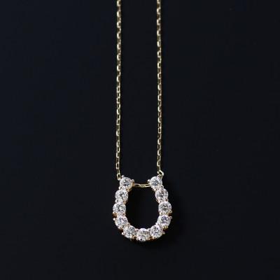 ふるさと納税 大津市 【18金 ラボダイヤネックレス 0.363ct】50cm 馬蹄ばていペンダント 大人のアクセ K18 |  | 02