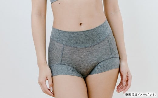 LLサイズ 超立体ショーツ スタンダード丈 杢（もく）チャコール