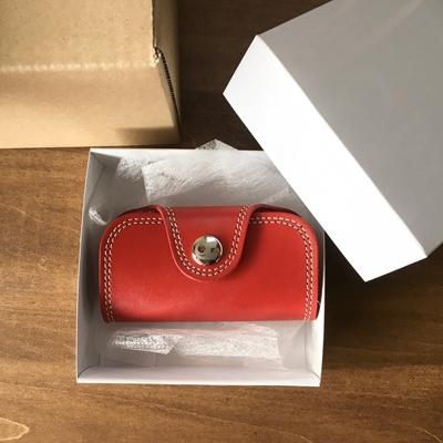 ふるさと納税 京丹後市 本革【アールキーケース】牛革 レッド 栃木レザー使用 110mm×60mm 角に丸味のあるキーケース |  | 03