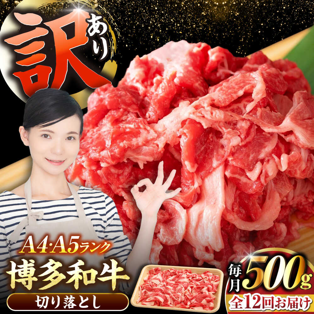 【ふるさと納税】【全12回定期便】【訳あり】【A4〜A5ランク】博多和牛 切り落とし 500g《豊前市》【株式会社木村食品】[VDZ047] 国産 黒毛和牛 牛丼 肉じゃが
