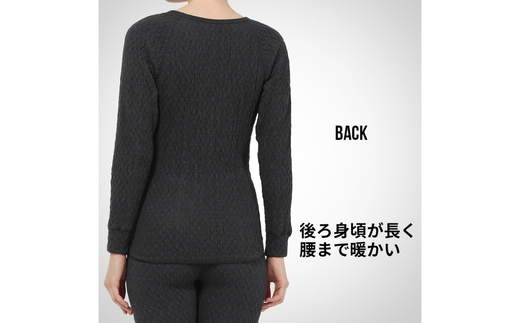 ひだまり エベレスト 婦人 丸首インナー ダークブラック S 高知県 高知 四万十市 四万十 しまんと 日本製 高品質 服 インナー 保温 防寒 抗菌 防臭 レディース 女性 肌着 トップス 暖かい 