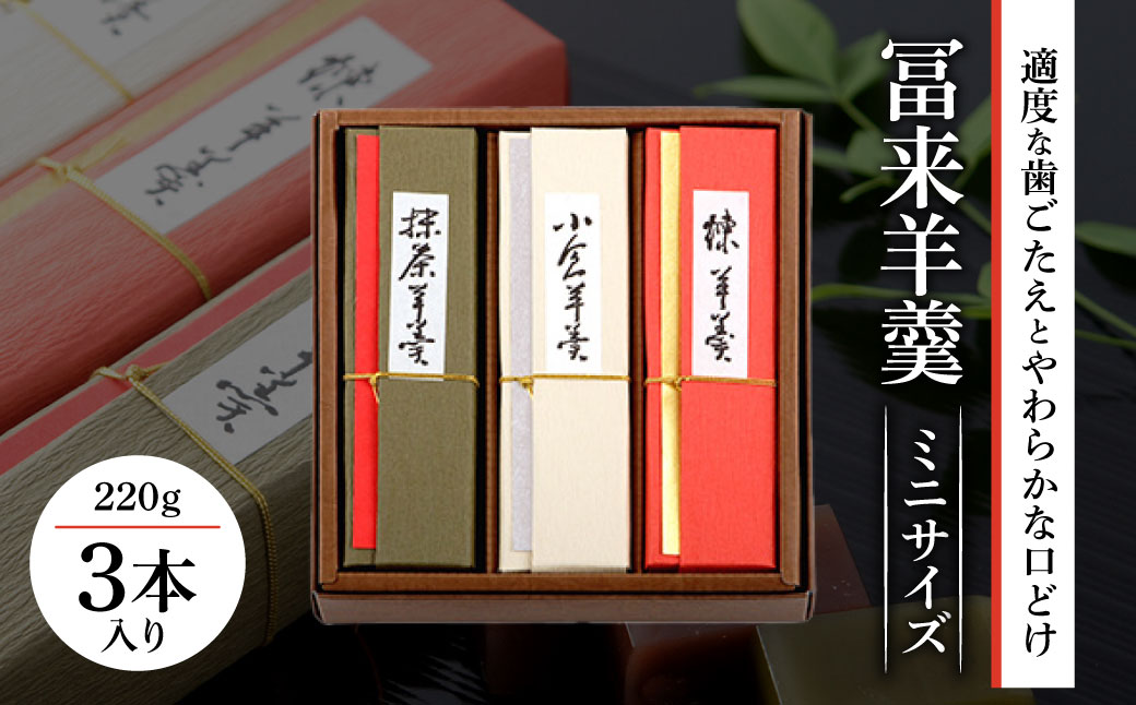 冨来羊羹ミニサイズ　3本入　A-A02　株式会社冨来郁