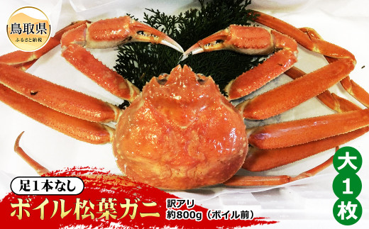 【魚倉】足1本なしボイル松葉ガニ訳あり　大　約800g（ボイル前）【期間限定】_T2600160 鳥取県 おすすめ 松葉かに ズワイガニ