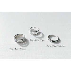 2wayイヤカフリング Laugh＆Yoke TWO-WAY HAMMER｜3.0mm幅｜シルバー925｜LY-023