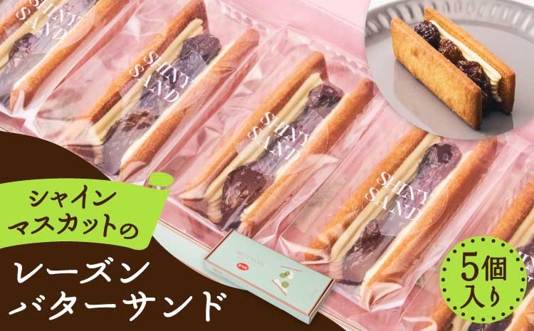 
            シャインマスカット レーズンバターサンド バターサンド ラムレーズン クッキー スイーツ お菓子 ぶどう 干しぶどう 大粒ぶどう 国産バター ギフト 贈答用 お土産 手作り 国産 洋菓子 自社農園 自社加工 熊本 熊本県 宇城市 5個入り
          