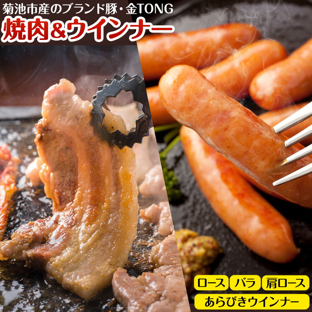 【ふるさと納税】豚肉 焼肉 ＆ ウインナー セット 4種類 食べ比べ 有限会社ハム工房TONGTONG《90日以内に出荷予定(土日祝除く)》熊本県 菊池市 豚肉 セット バラ ロース モモ ウインナー ソーセージ 金TONG 九州産 国産 熊本県産