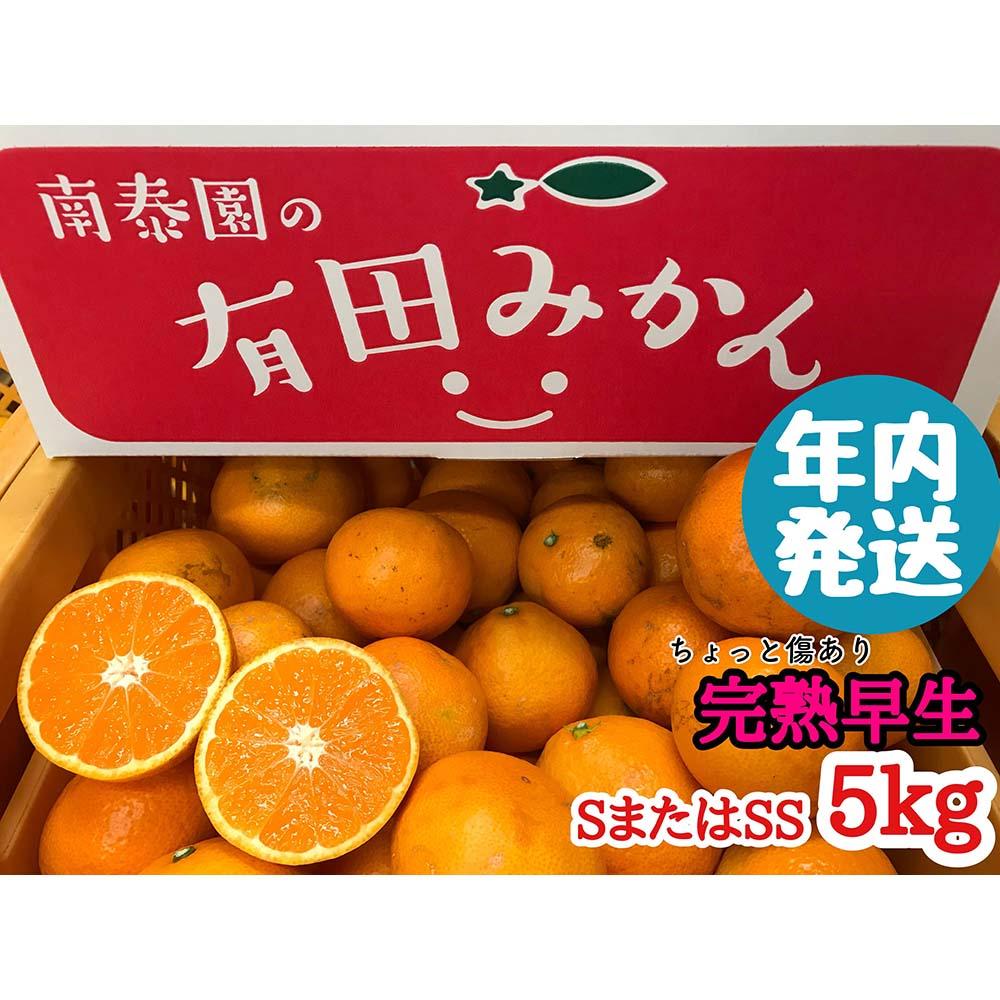【ふるさと納税】年内発送 ちょっと 傷あり 完熟早生 有田みかん S または SS 5kg 和歌山 南泰園 みかん | フルーツ 果物 くだもの 食品 人気 おすすめ 送料無料