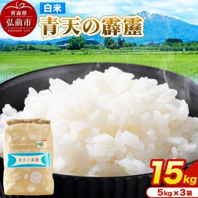 ふるさと納税 弘前市 米 青天の霹靂 白米 15kg(5kg×3袋)令和7年産|24_mft-061501