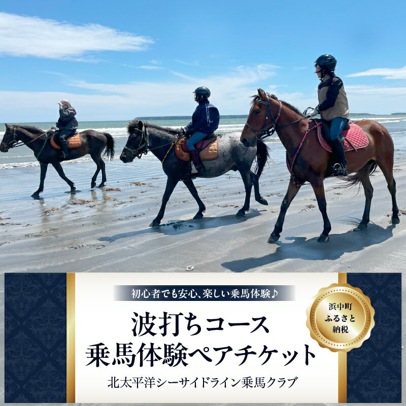 【ふるさと納税】乗馬体験 （波打ちコース） ペアチケット アクティビティ レジャー アウトドアスポーツ チケット 馬 ふれあい 大自然 海 浜辺 シーサイド トレッキング 散歩 子供 初心者 気軽に体験 体験コース 体験ツアー おすすめ 北海道 浜中町 送料無料