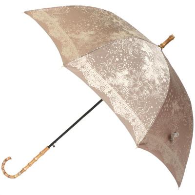 ふるさと納税 富士河口湖町 槙田商店【晴雨兼用】長傘 kirie ドットフラワー:モカブラウン