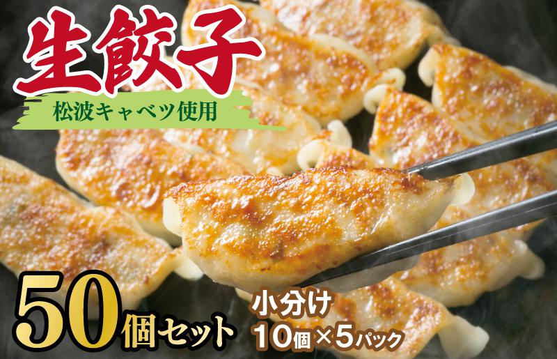 【期間限定】生餃子 50個セット【小分け 5パック 甘いと評判 松波キャベツ使用 冷凍餃子 焼くだけ 人気 惣菜】