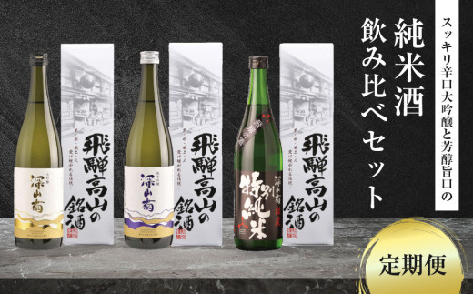 【定期便3ヶ月】スッキリ辛口大吟醸と芳醇旨口の純米酒の飲み比べセット | 酒 日本酒 飲み比べ セット 飛騨高山 有限会社舩坂酒造店 FB108