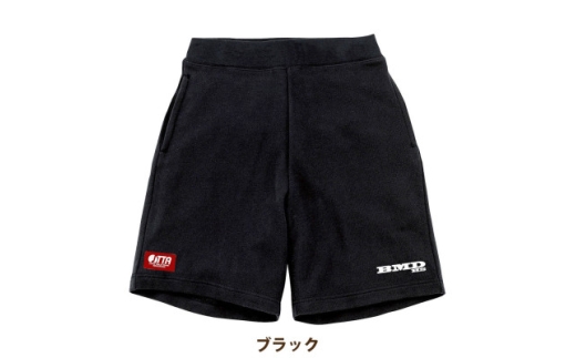 JTTA公認　卓球ユニフォーム＜男女兼用:Sサイズ＞スウェットゲームハーフパンツ　ブラック【1667312】
