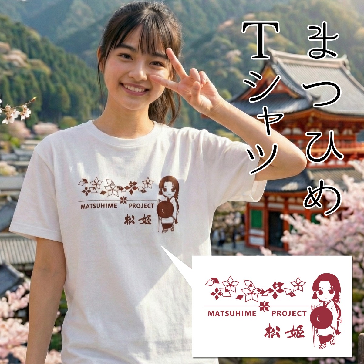 
                  オリジナルデザインTシャツ 松姫 武田松姫 信玄 姫 Tシャツ 男女共用 レディース メンズ かわいい　武田　織田　豊臣
                