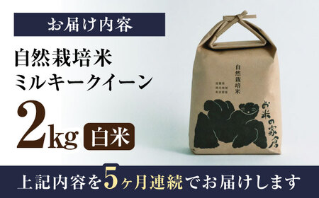 【令和6年度産 新米】【全5回定期便】自然栽培米ミルキークイーン　2kg白米×5回　滋賀県長浜市/株式会社お米の家倉[AQCP008]