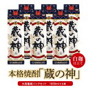 【ふるさと納税】 芋焼酎 蔵の神パック 10800ml（1800ml×6本）25度 山元酒造 DS-112 本格焼酎 薩摩焼酎 いも焼酎 紙パック 鹿児島県 薩摩川内市 送料無料