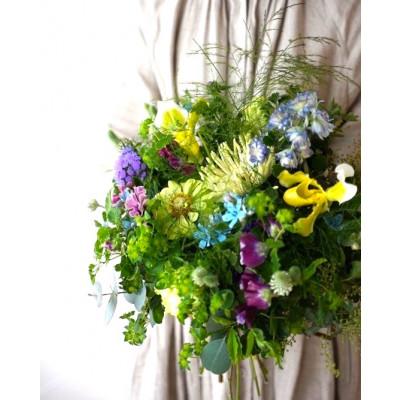 ふるさと納税 高知市 【毎月定期便】生花ナチュラル花束 ブーケ初回花瓶付【CG020】全3回 |  | 02