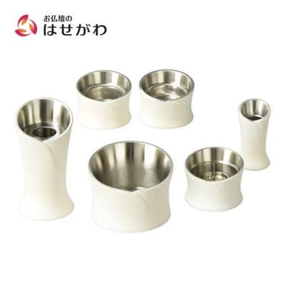 ふるさと納税 鹿沼市 仏具セット　六具足　カーラ　マットホワイト　「はせがわ」&amp;「ササキ」共同開発商品