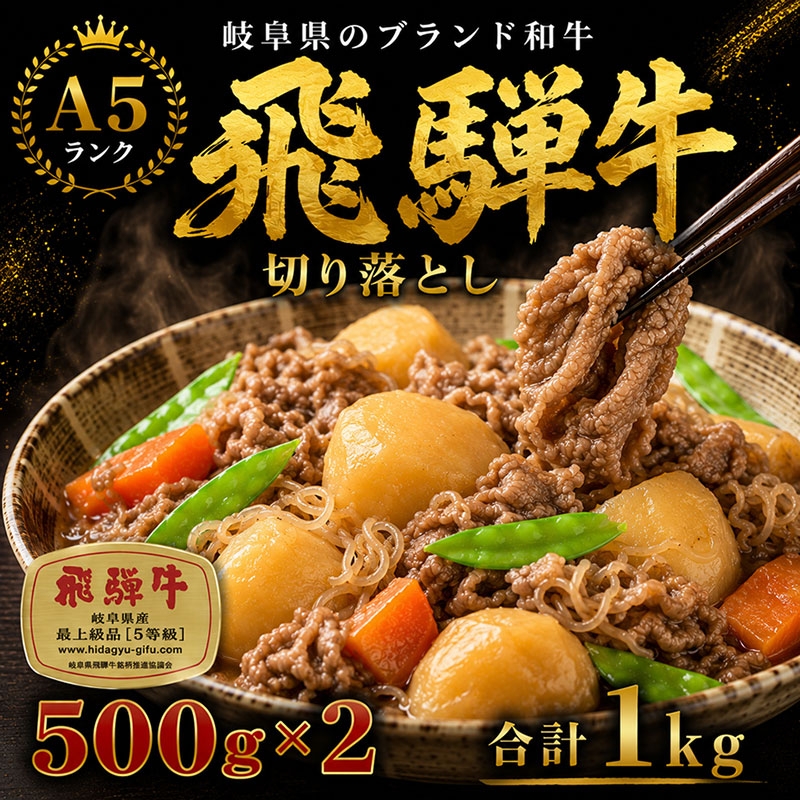 
                  飛騨牛 牛肉 切り落とし 500g×2 計1kg 和牛
                