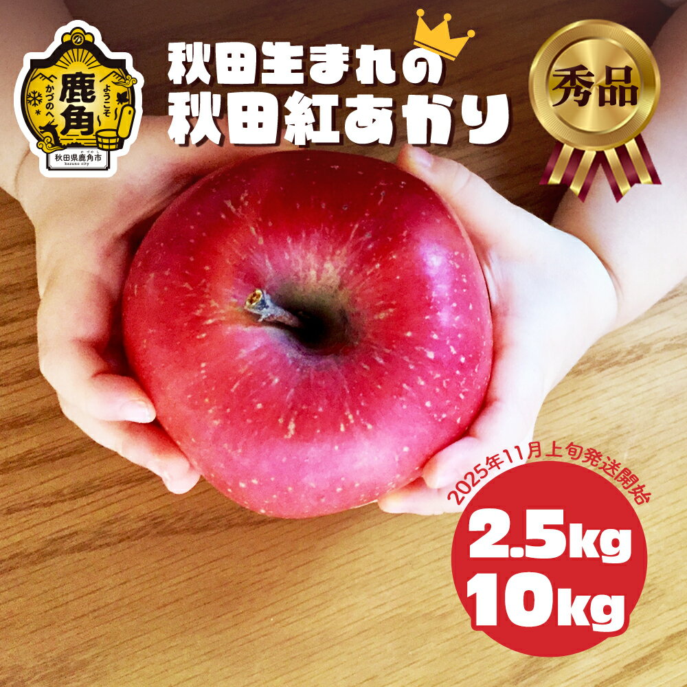 【ふるさと納税】《 先行予約 》 りんご 秀品 秋田紅あかり 2.5kg / 10kg 秋田県限定 オリジナル品種 食感 果汁 さっぱり リンゴ 完熟 旬 県産りんご 林檎 お中元 お歳暮 贈り物 お見舞い グルメ ギフト 故郷 秋田 あきた 鹿角市 鹿角 送料無料 【ケーケー農園】
