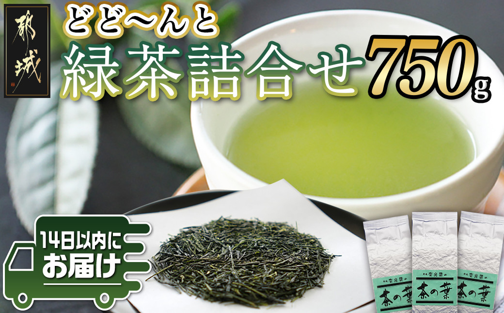 
どどーんと緑茶詰合せセット 750g(250g×3袋)≪みやこんじょ快速便≫_LC-C304-R_(都城市) 茶の葉 番茶 緑茶 斉光園
