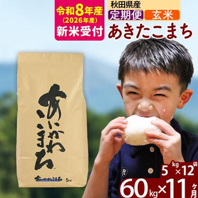 ふるさと納税 北秋田市 R8産 新米受付《定期便11ヶ月》あきたこまち 60kg【玄米】|foap-21311s