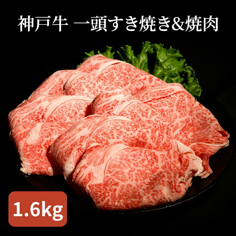 【ふるさと納税】神戸牛 一頭 すき焼き & 焼肉 計 1.6kg （ ロース ・ もも ・ かた ・ ばら 各400g）