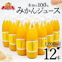 【ふるさと納税】本物の 100％ みかん ジュース 1,000ml × 12本 木田柑橘農園 ストレート 温州みかん みかんジュース オレンジ 果汁100％ ストレートジュース 果汁 飲料 果物 フルーツ ギフト プレゼント 国産 愛媛 宇和島 H048-185003