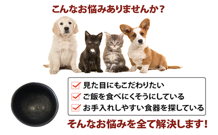 大切なペットにも常滑焼　ペットボウル 竹内文子 Mサイズ